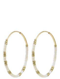ALISON earrings white, gold-plated - Creoler
