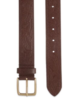 ALLOVER PATTERNED LEATHER BELT - Bælter