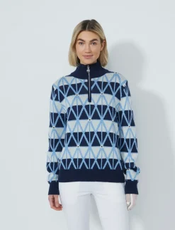 Argyle Half neck Pullover lined - Strik