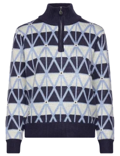 Argyle Half neck Pullover lined - Strik