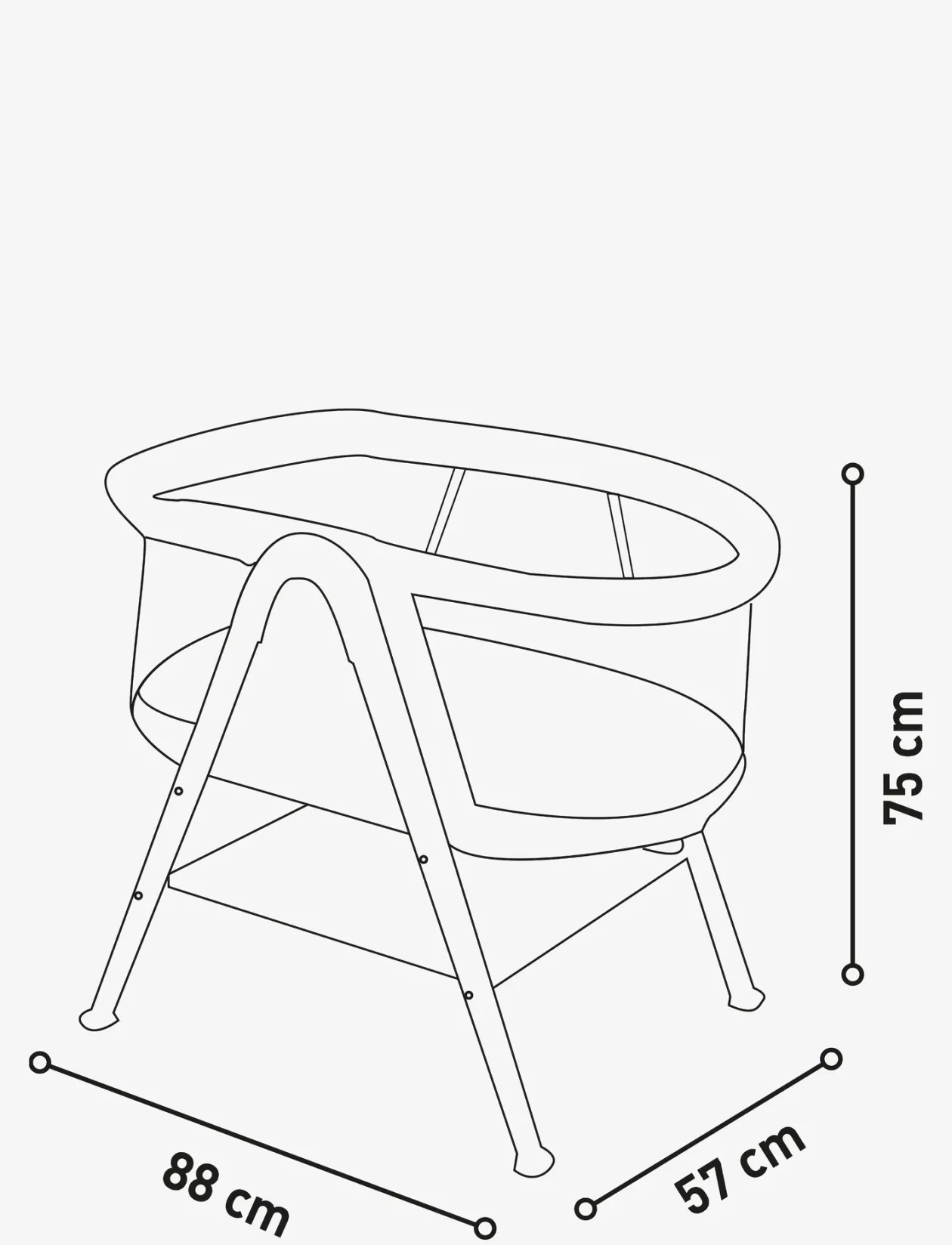 Asalvo Mini Cot Nidus, Anthracite - Babysenge og tilbehør