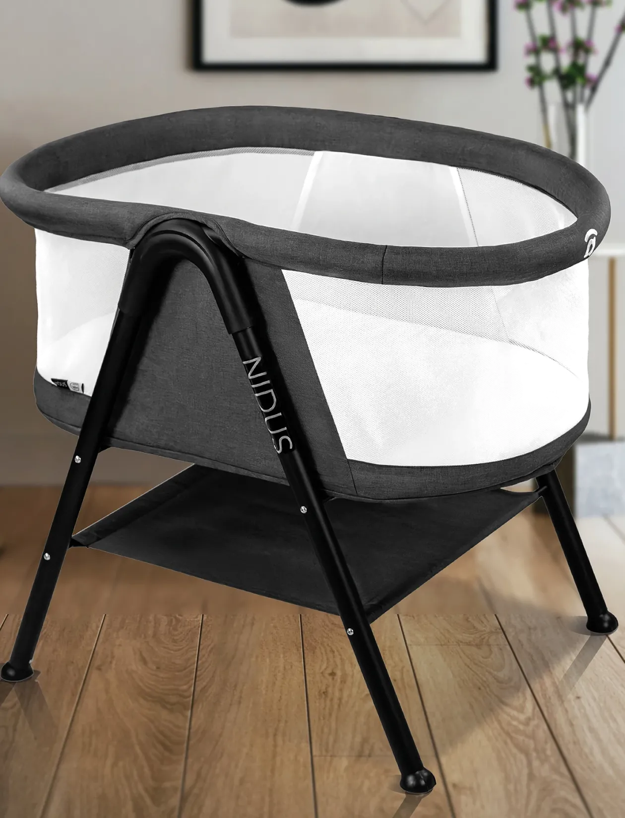 Asalvo Mini Cot Nidus, Anthracite - Babysenge og tilbehør