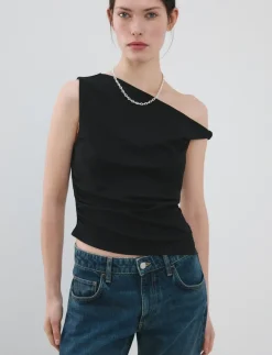 Asymmetrical fitted top - Ærmeløse toppe