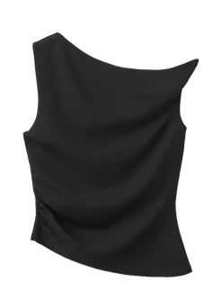Asymmetrical fitted top - Ærmeløse toppe