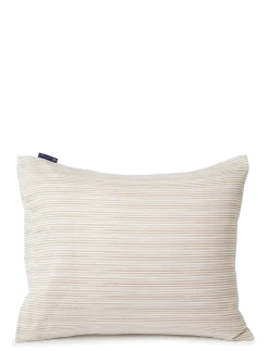 Beige Striped Organic Cotton Sateen Pillowcase - Pudebetræk