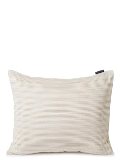 Beige Striped Organic Cotton Sateen Pillowcase - Pudebetræk