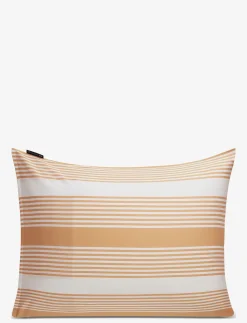 Beige/White Striped Cotton Sateen Pillowcase - Pudebetræk