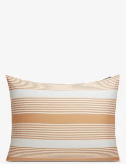 Beige/White Striped Cotton Sateen Pillowcase - Pudebetræk