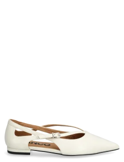 BIABARI Cut Out Pointy Flat Faux Leather - Ballerinaer