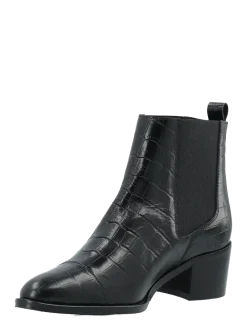 BIACAROL Dress Chelsea Boot Croco Embossed Leather - Ankelstøvler med hæl