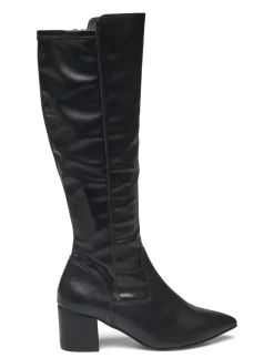 BIADEVIVED Stretch Knee High Boot Smooth Faux Leather - Langskaftede