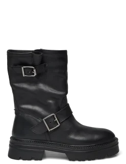 BIAMELLA Pull On Buckle Boot Smooth Leather - Flade ankelstøvler