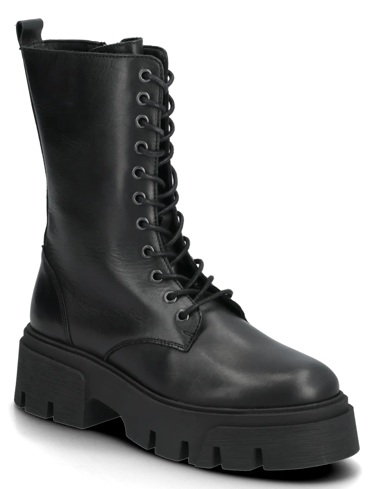 BIAMIA Lace Up Boot Smooth Leather - Snørestøvler