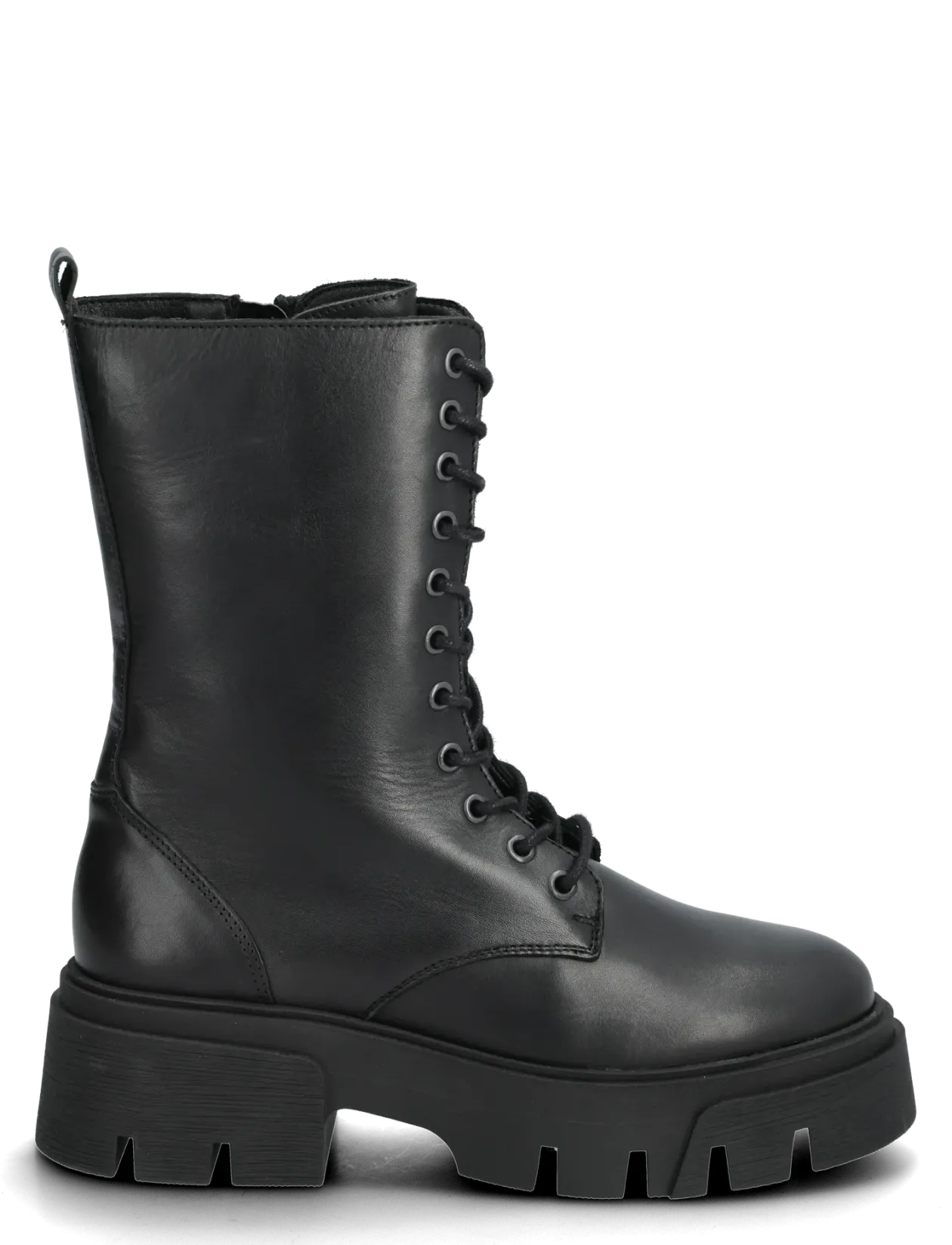 BIAMIA Lace Up Boot Smooth Leather - Snørestøvler