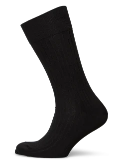 Black Ribbed Socks - Sokker