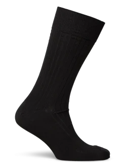 Black Ribbed Socks - Sokker
