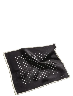 Black White Polka Dot Silk Pocket - Lommekluder