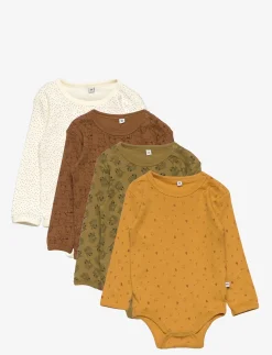 Body LS AO-printed (4-pack) - Langærmede bodyer