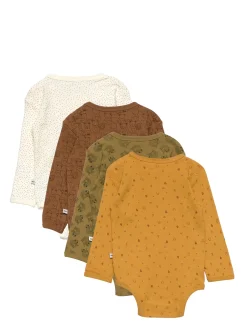 Body LS AO-printed (4-pack) - Langærmede bodyer