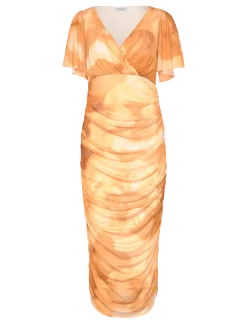 Butterfly Sleeve Mesh Ankle Dress - Maxikjoler