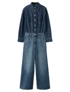 Buttons denim jumpsuit - Buksedragter