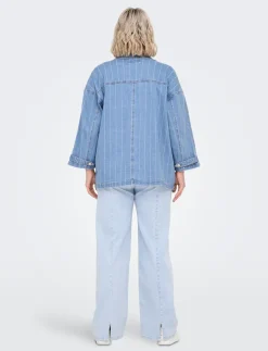 CARKIRSI LS STRIPED DNM JACKET GUA - Denimjakker