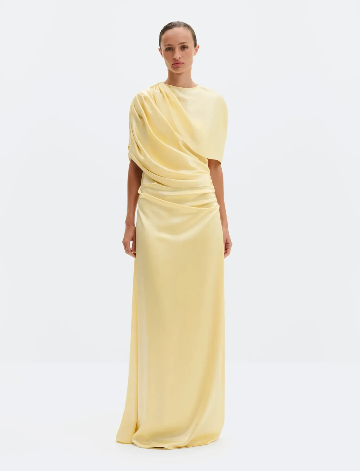 Cassia Draped Fitted Maxi Dress - Maxikjoler