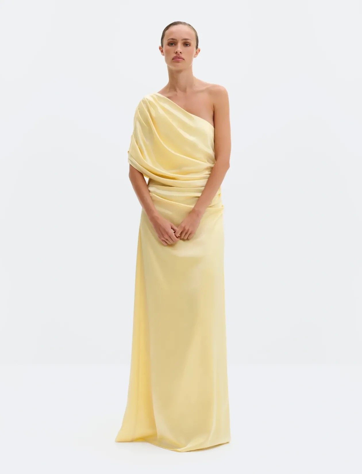 Cassia Draped Fitted Maxi Dress - Maxikjoler