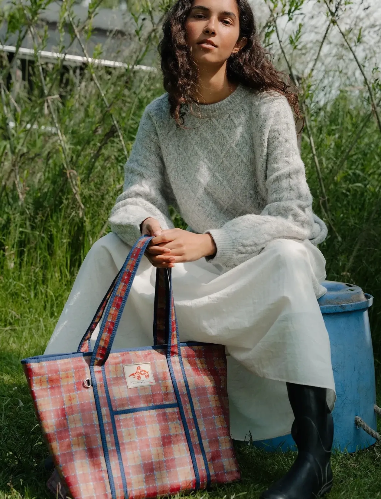 Checky Coated Aubrey Bag - Tote Bags