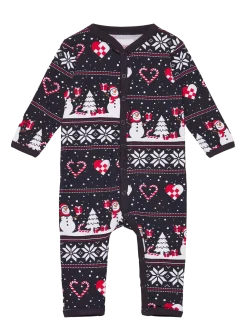 Christmas heart jumpsuit navy baby - One-sie
