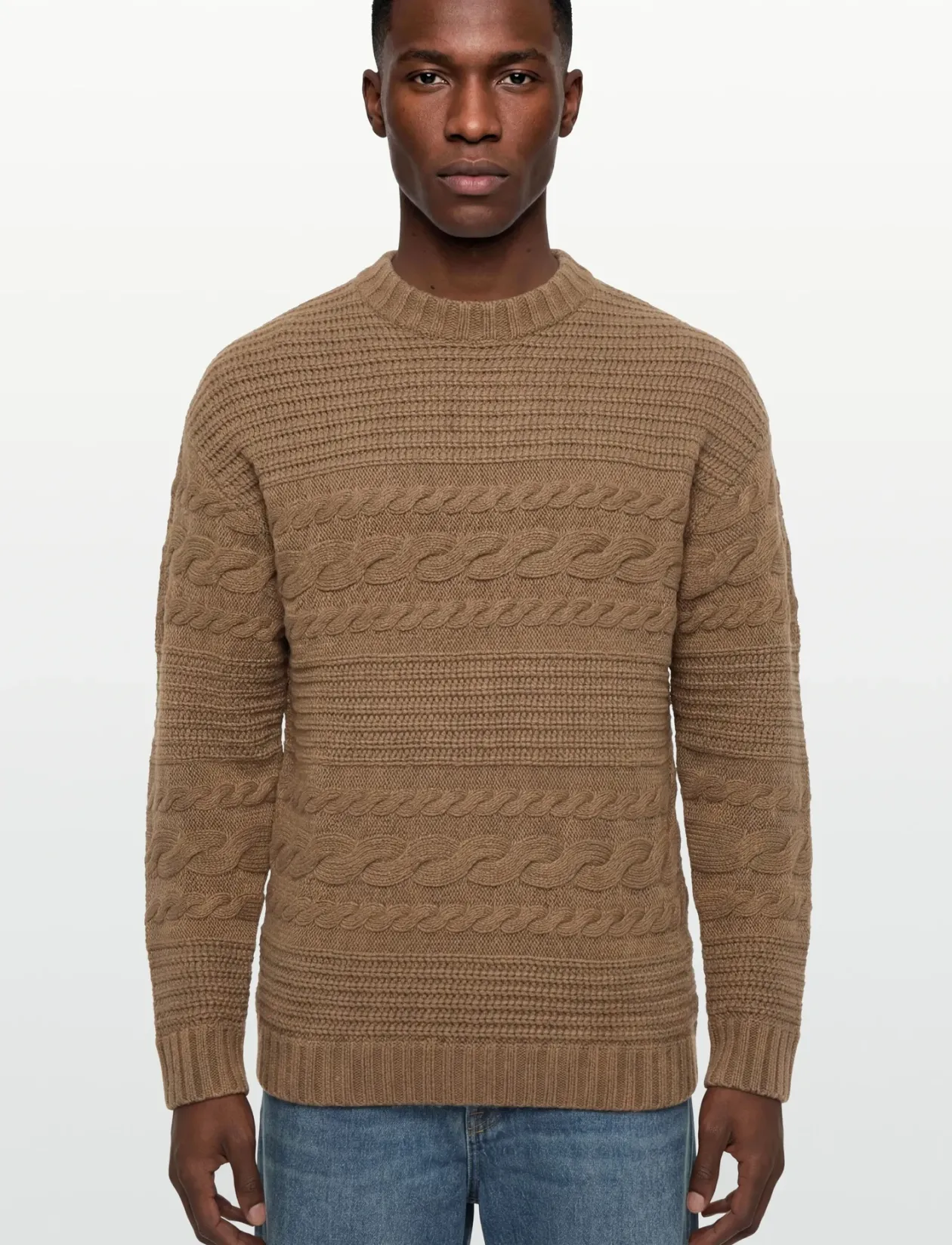 Chuck Heavy Wool Cable - Rund hals
