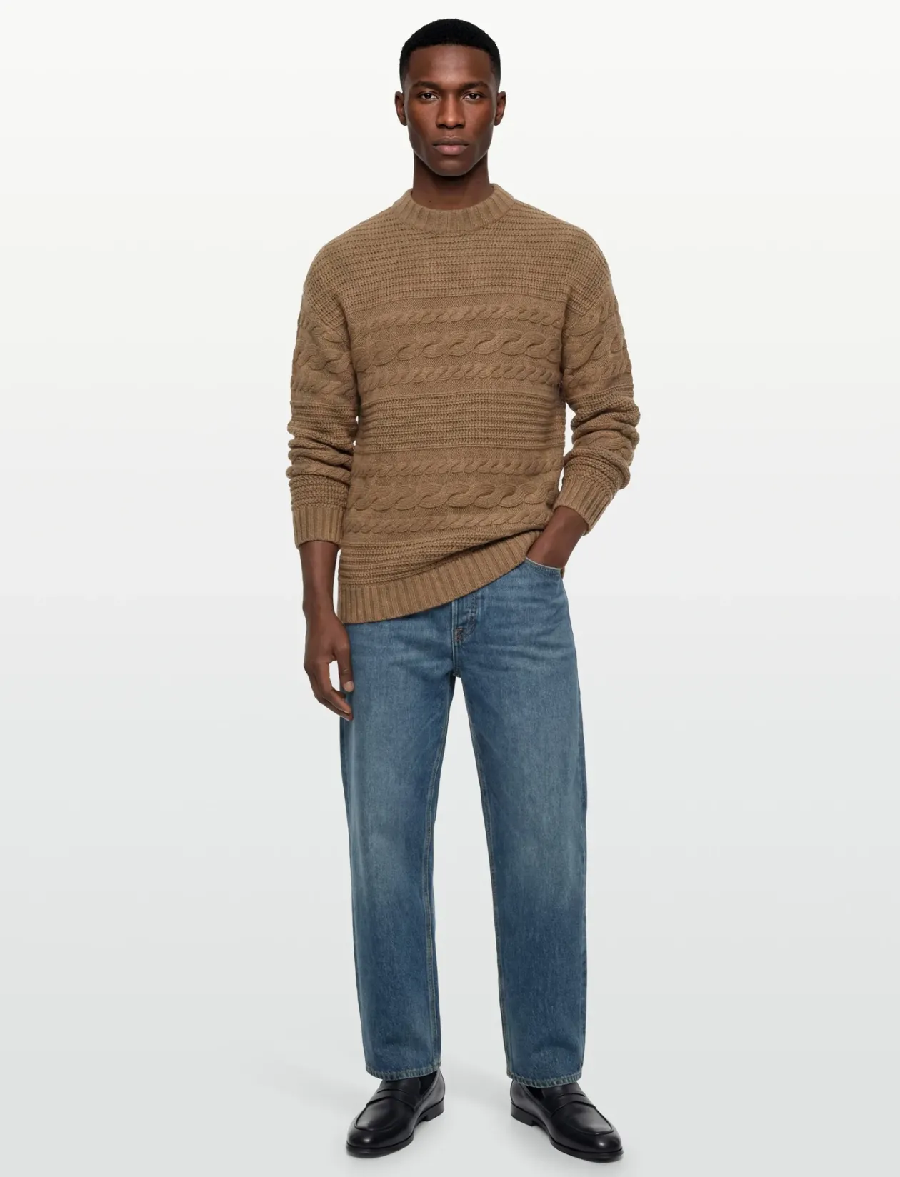 Chuck Heavy Wool Cable - Rund hals