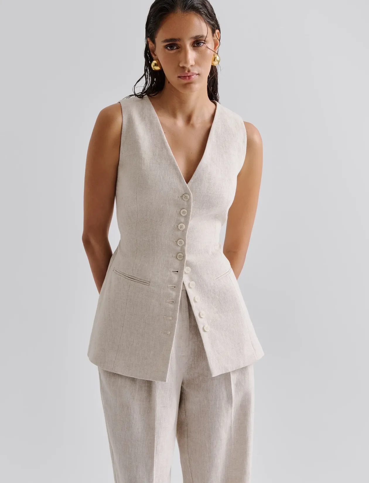 Cielo Linen Vest - Blazere