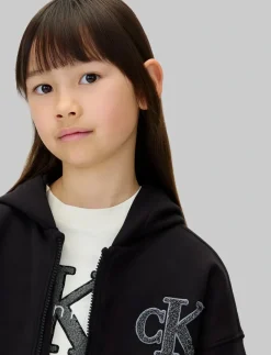 CK LOGO TERRY ZIP THROUGH - Hættetrøjer