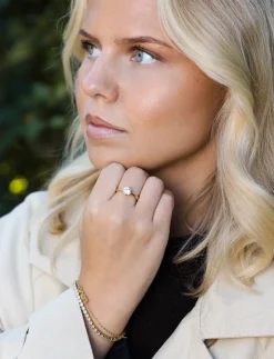 Classic solitaire stone ring steel - Ringe