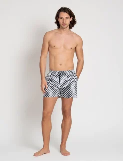 Classic Swim Shorts Navy Waves - Badebukser