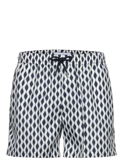Classic Swim Shorts Navy Waves - Badebukser