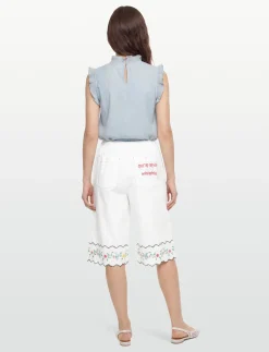 Coloured Embroidered Oversized Shor - Casual shorts