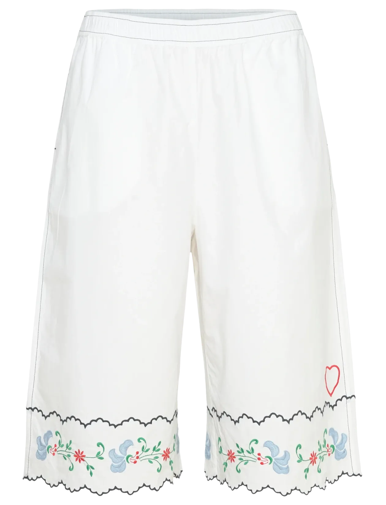 Coloured Embroidered Oversized Shor - Casual shorts