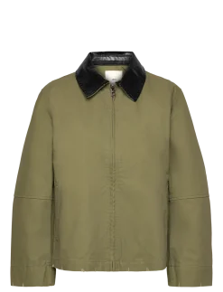 Cotton jacket with contrasting collar - Lette jakker