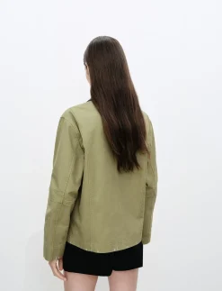 Cotton jacket with contrasting collar - Lette jakker
