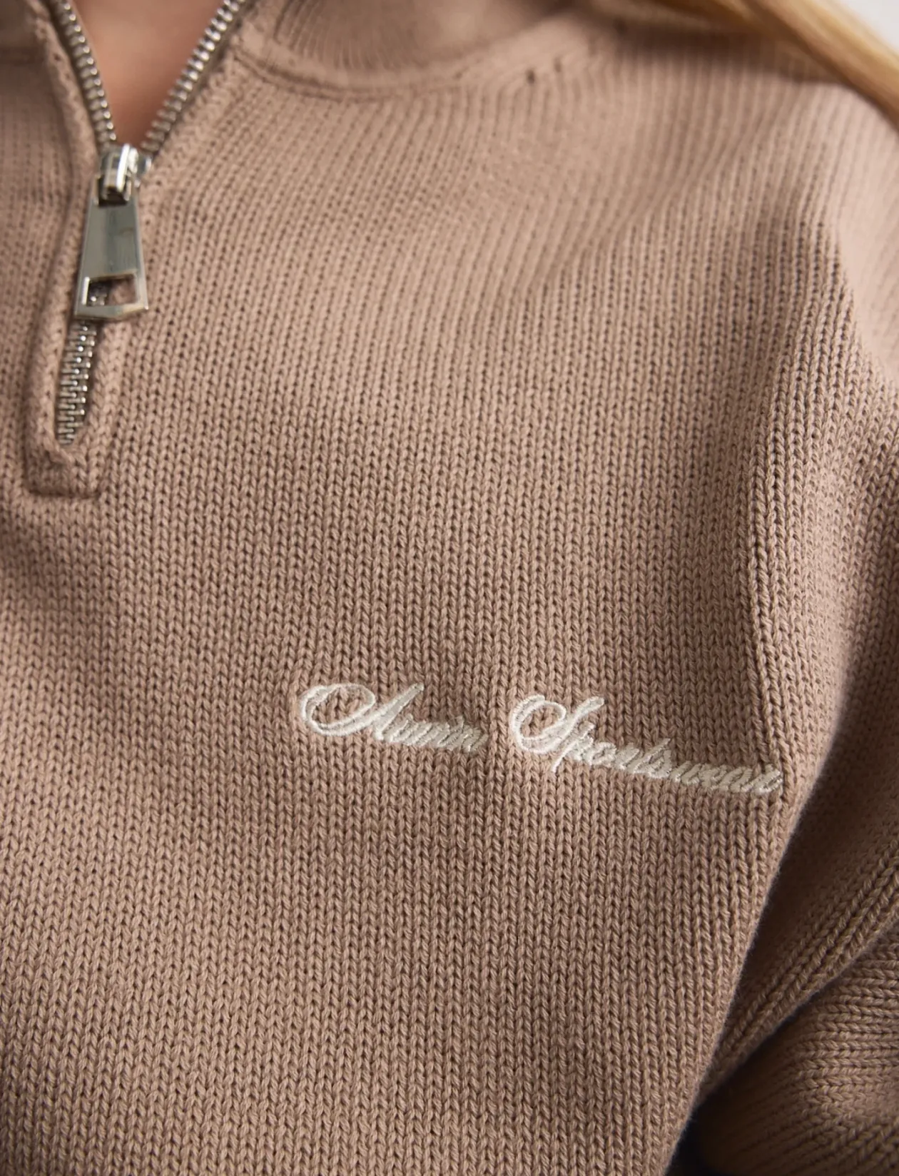 Cotton Knit Half Zip - Sweatshirts