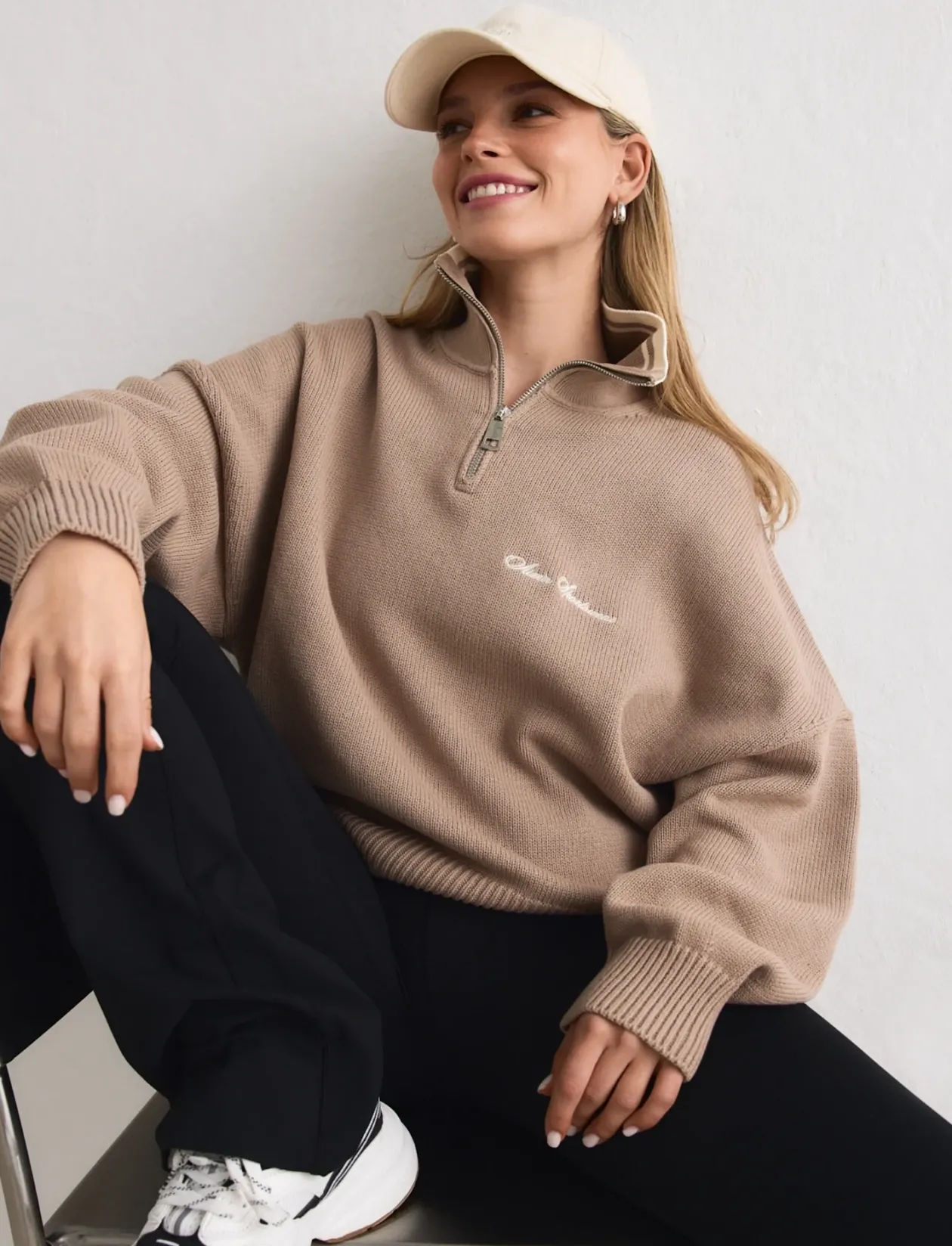 Cotton Knit Half Zip - Sweatshirts