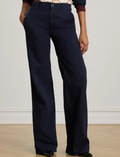 Cotton Twill Wide-Leg Pant - Chinos
