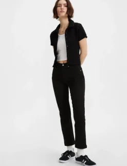 501 CROP BLACK SPROUT - Straight jeans