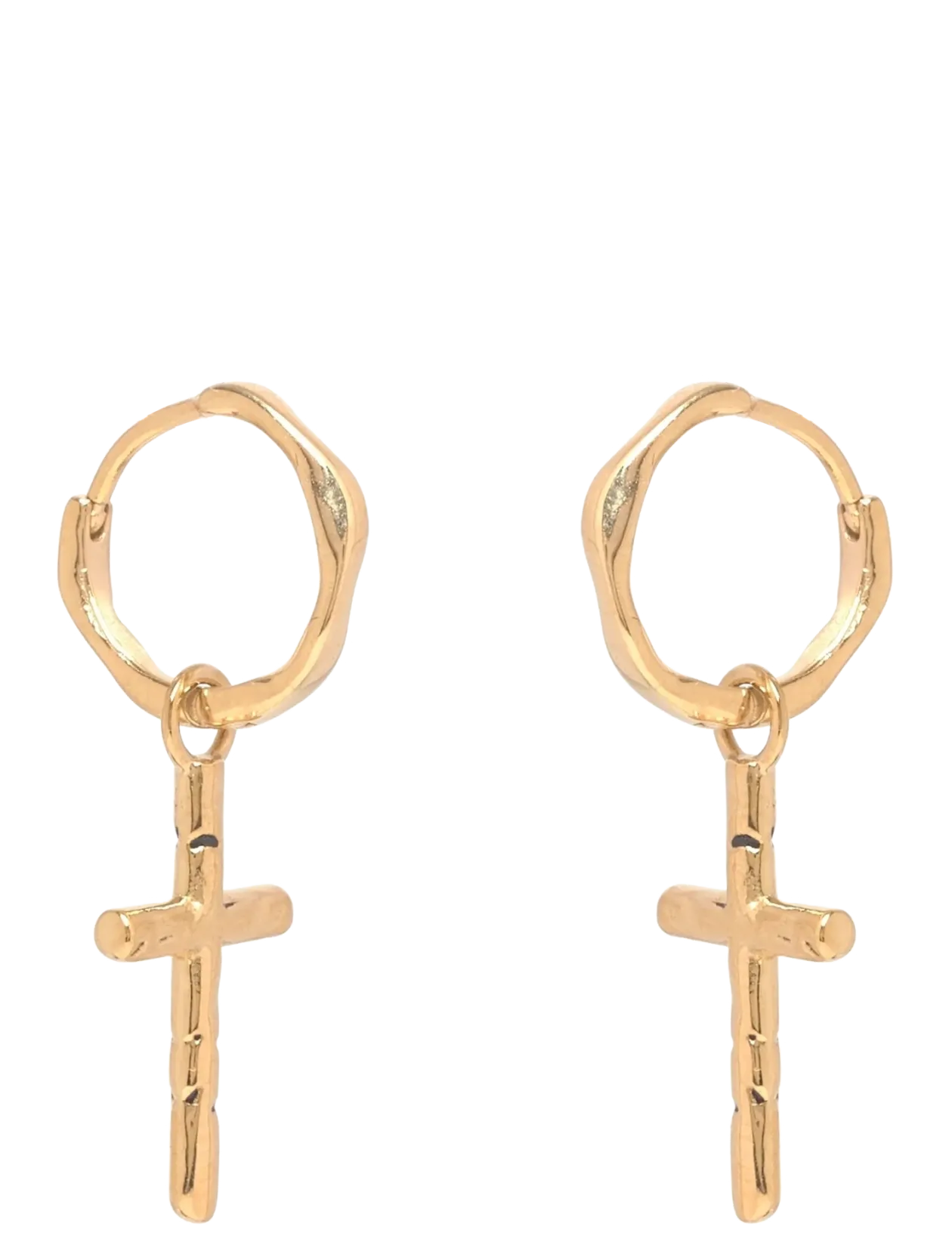 Cross - Earrings Gold-plated - Øreringe