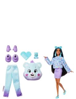 Cutie Reveal Care Bears Doll & Accessories, Series 2 Dream Bright Bear with 10 Surprises - Dukker