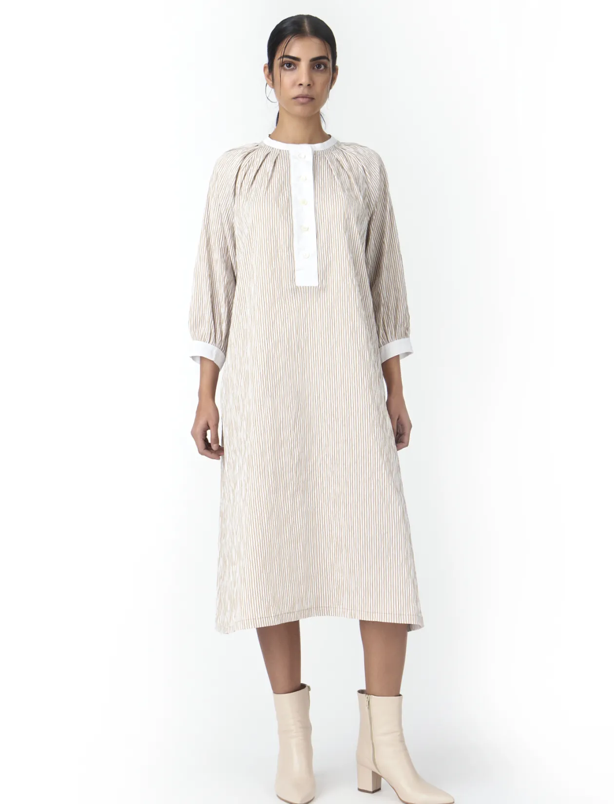 DANIELLE DRESS UNEVEN STRIPE - Midi kjoler