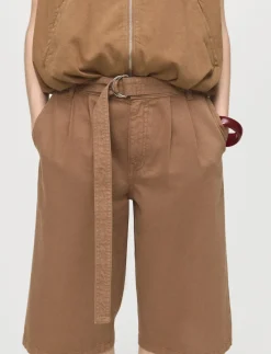 Denim jorts with belt - Bermudashorts