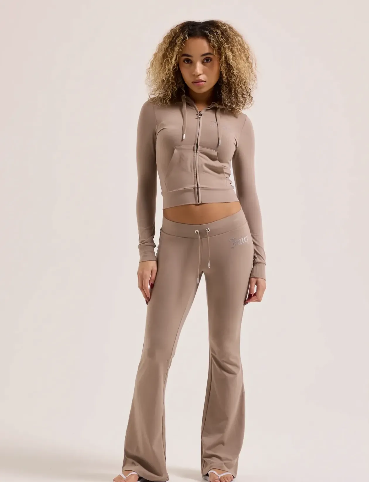 DIAMANTE JERSEY LOW RISE PANT - Sweatpants